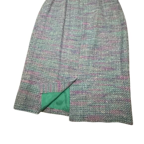 Donna Morgan Silk Blend Tweed Pencil Skirt Multi Color Women's Size 4 - Picture 3 of 5